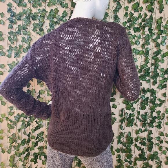 Ci Sono Women's Brown Knit Dropped Shoulders Long Sleeves Casual Boho Sweater - Picture 6 of 12